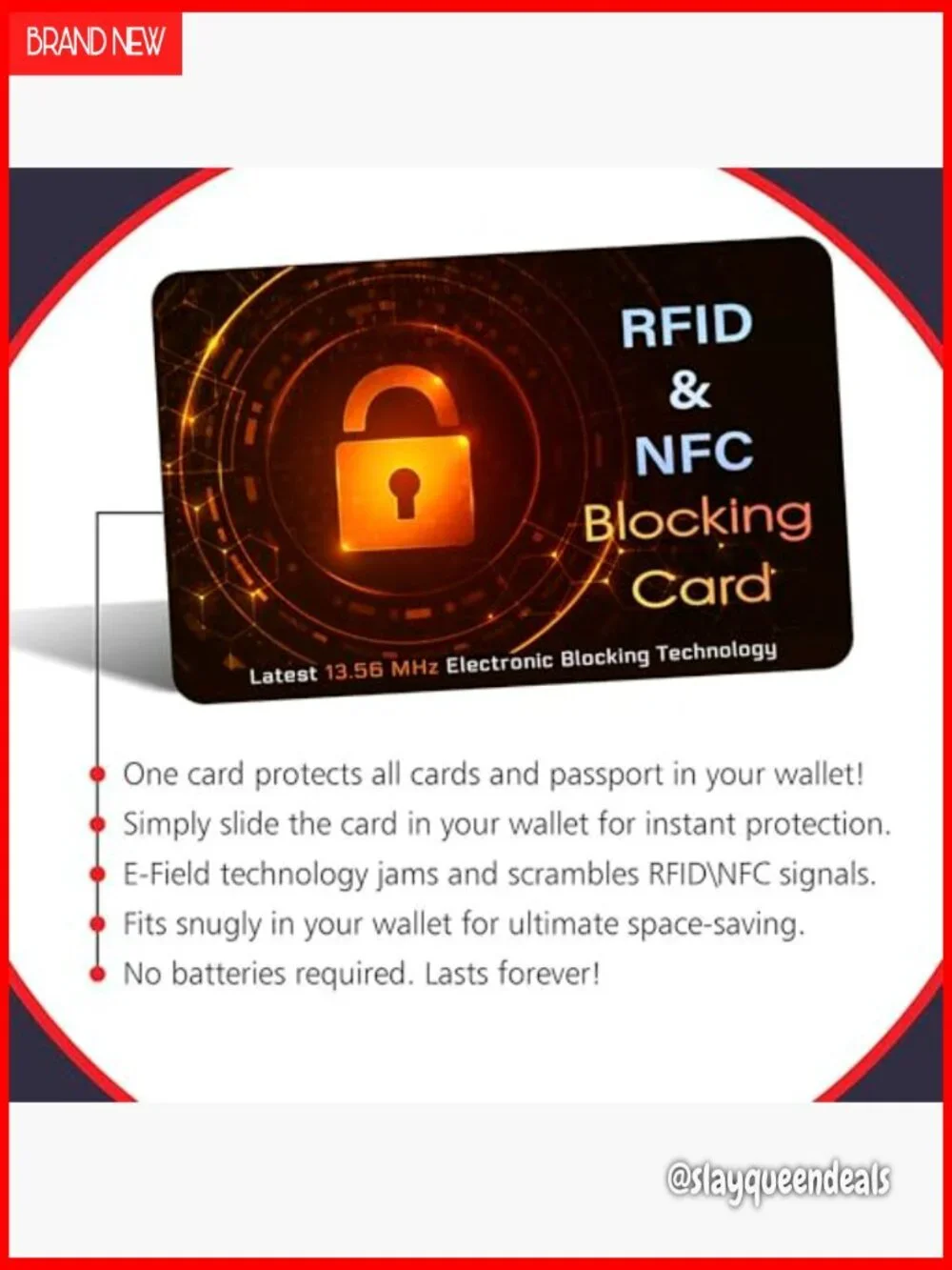 5 Pack RFID Blocking Cards for Wallet Protection from NFC Theft